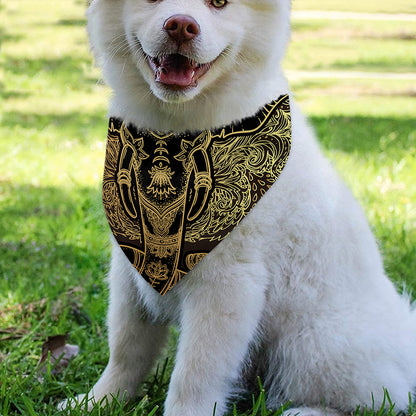Golden Spiritual Elephant Print Over The Collar Dog Bandana