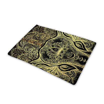 Golden Spiritual Elephant Print Pet Cooling Mat Cover