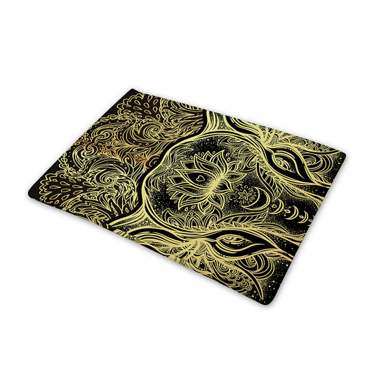 Golden Spiritual Elephant Print Pet Cooling Mat Cover
