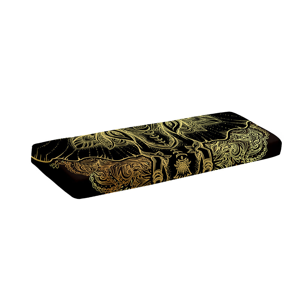 Golden Spiritual Elephant Print Piano Keyboard Cover