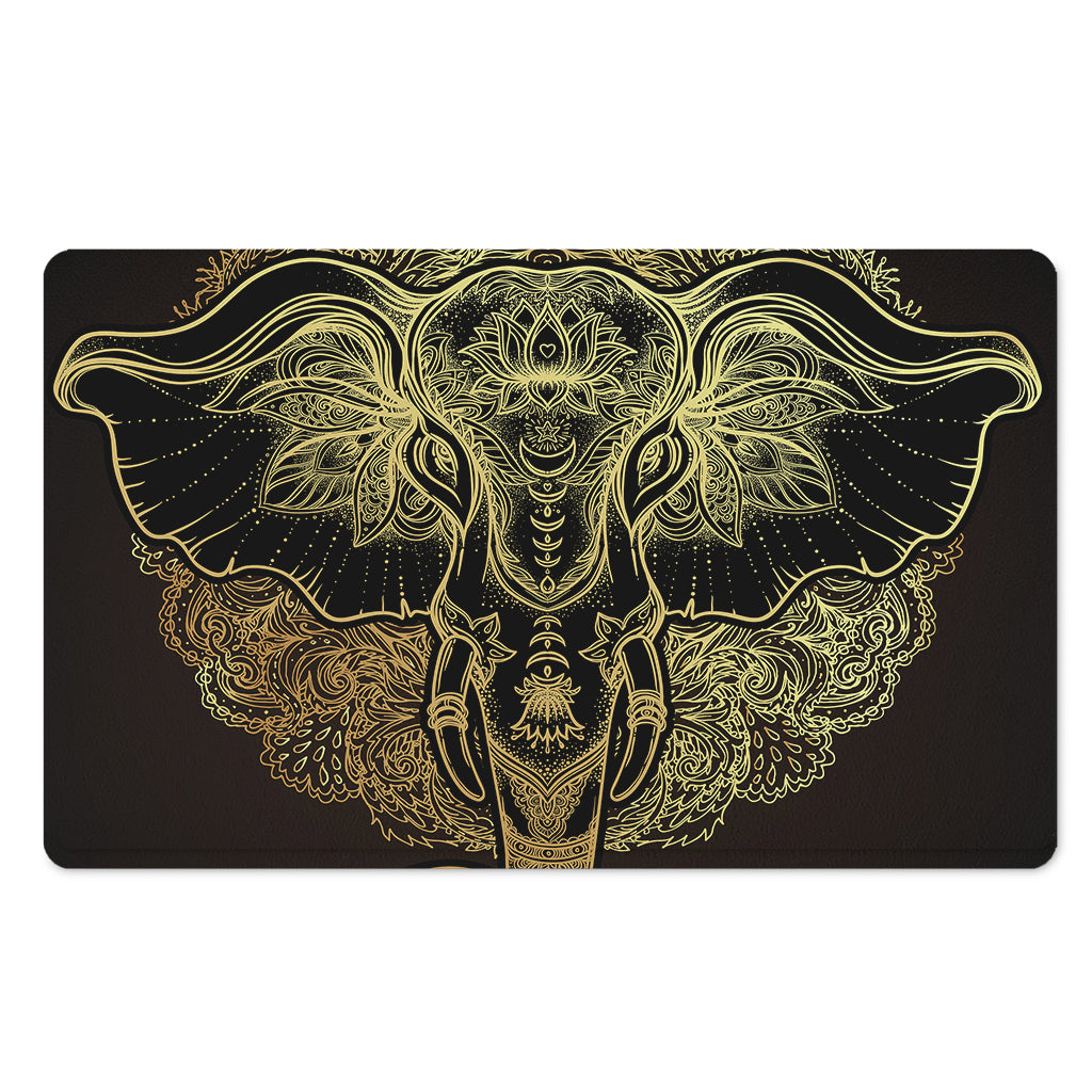 Golden Spiritual Elephant Print Polyester Doormat