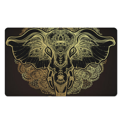 Golden Spiritual Elephant Print Polyester Doormat