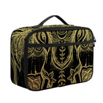 Golden Spiritual Elephant Print Portable Lunch Bag