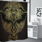 Golden Spiritual Elephant Print Premium Shower Curtain