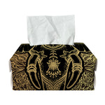 Golden Spiritual Elephant Print Rectangle Tissue Box Cover