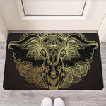 Golden Spiritual Elephant Print Rubber Doormat