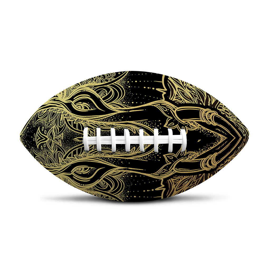Golden Spiritual Elephant Print Rugby Ball