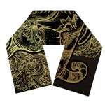 Golden Spiritual Elephant Print Scarf