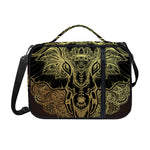 Golden Spiritual Elephant Print Shoulder Strap Bible Bag