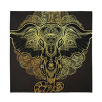 Golden Spiritual Elephant Print Silk Bandana