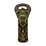 Golden Spiritual Elephant Print Single Neoprene Wine Tote