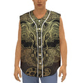 Golden Spiritual Elephant Print Sleeveless Baseball Jersey