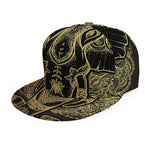 Golden Spiritual Elephant Print Snapback Cap