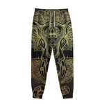 Golden Spiritual Elephant Print Sweatpants