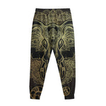 Golden Spiritual Elephant Print Sweatpants