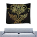 Golden Spiritual Elephant Print Tapestry