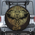 Golden Spiritual Elephant Print Tire Cover