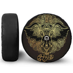 Golden Spiritual Elephant Print Tire Cover With Camera Hole