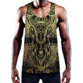 Golden Spiritual Elephant Print Men's Workout Tank Top