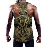 Golden Spiritual Elephant Print Training Tank Top
