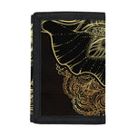 Golden Spiritual Elephant Print Trifold Wallet