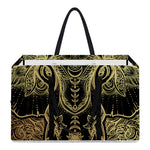 Golden Spiritual Elephant Print Utility Tote Bag