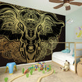 Golden Spiritual Elephant Print Wall Sticker