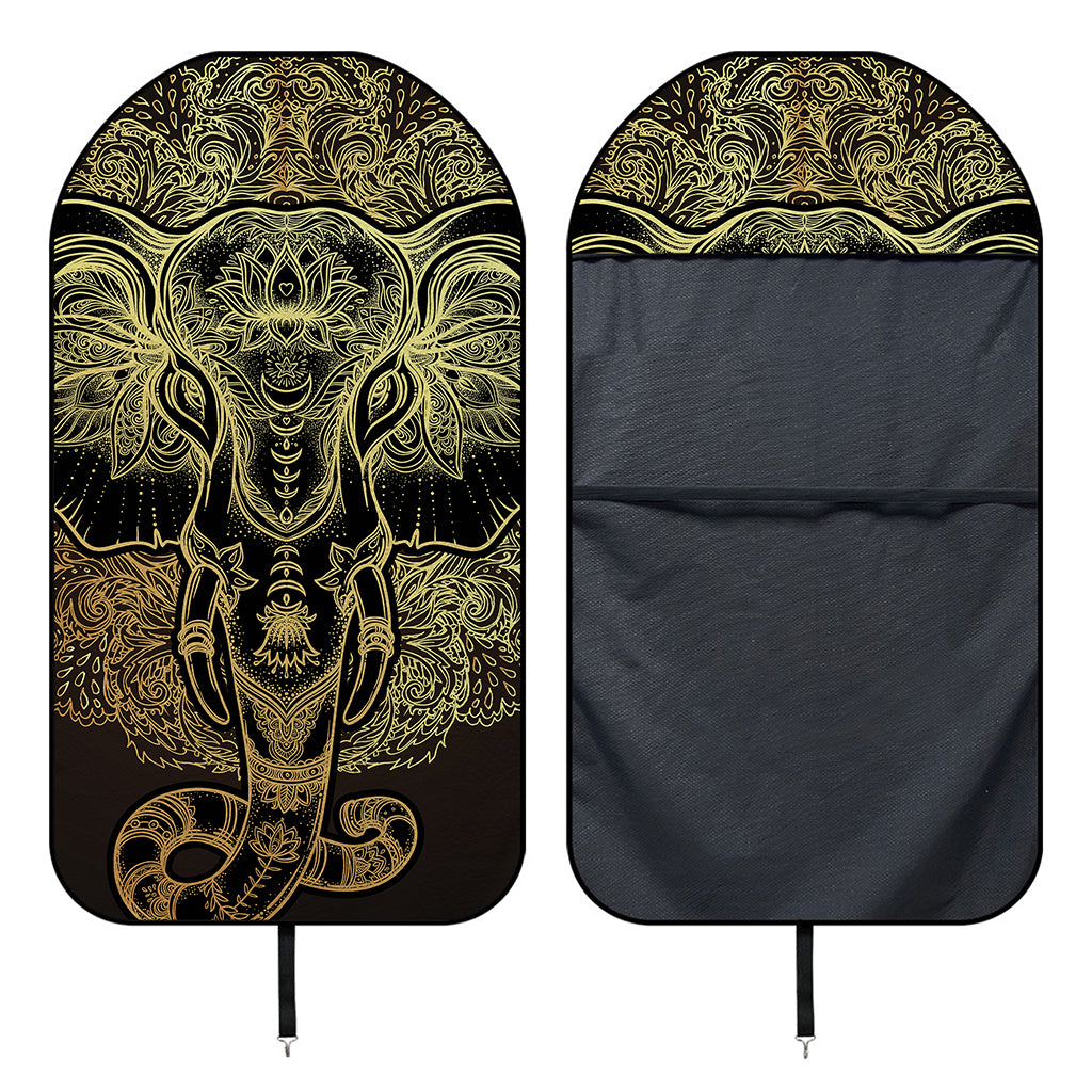 Golden Spiritual Elephant Print Waterproof Car Seat Cover