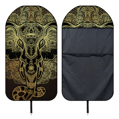 Golden Spiritual Elephant Print Waterproof Car Seat Cover