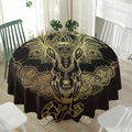 Golden Spiritual Elephant Print Waterproof Round Tablecloth