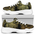 Golden Spiritual Elephant Print White Chunky Shoes