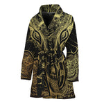 Golden Spiritual Elephant Print Women's Bathrobe
