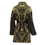 Golden Spiritual Elephant Print Women's Bathrobe