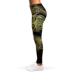Golden Spiritual Elephant Print Women's Leggings
