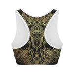 Golden Spiritual Elephant Print Women's Sports Bra