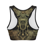 Golden Spiritual Elephant Print Women's Sports Bra