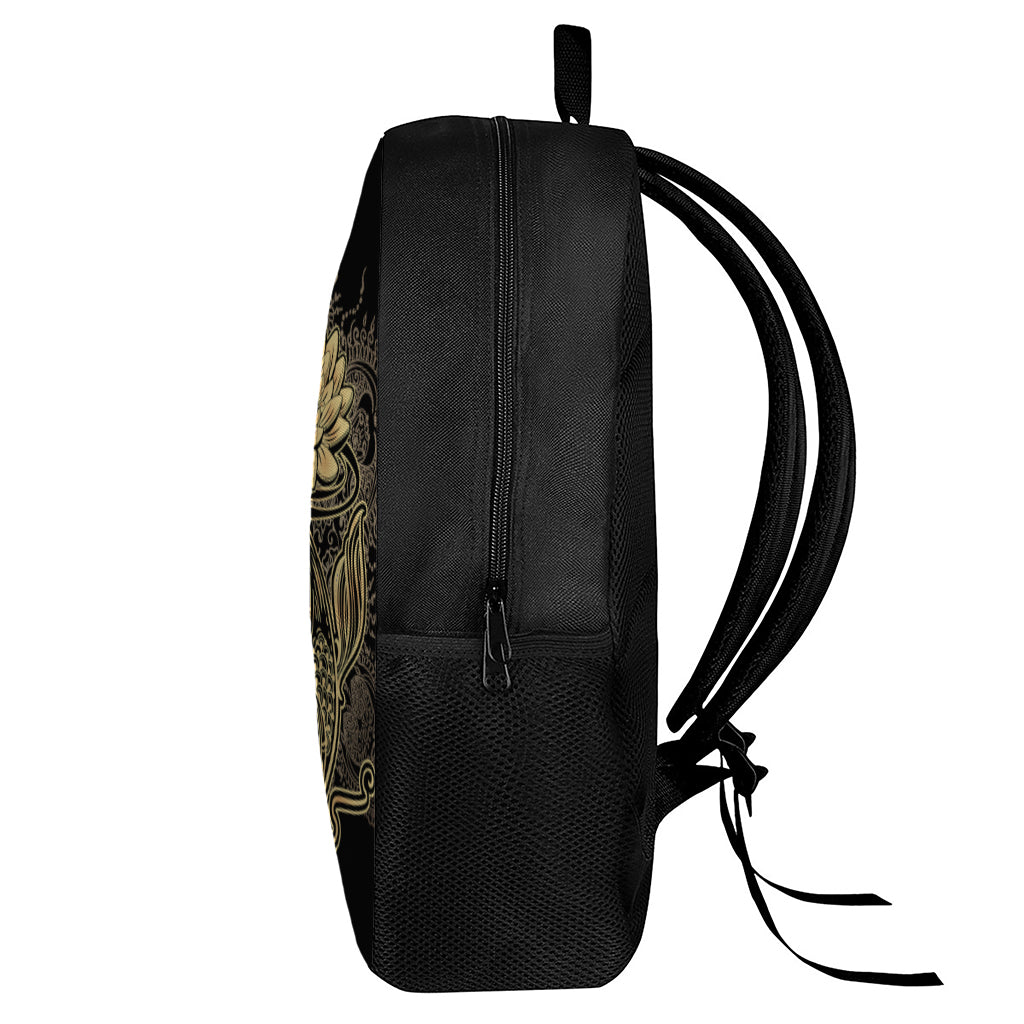 Golden Spiritual Koi Carp Print 17 Inch Backpack
