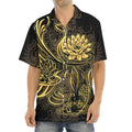 Golden Spiritual Koi Carp Print Aloha Shirt