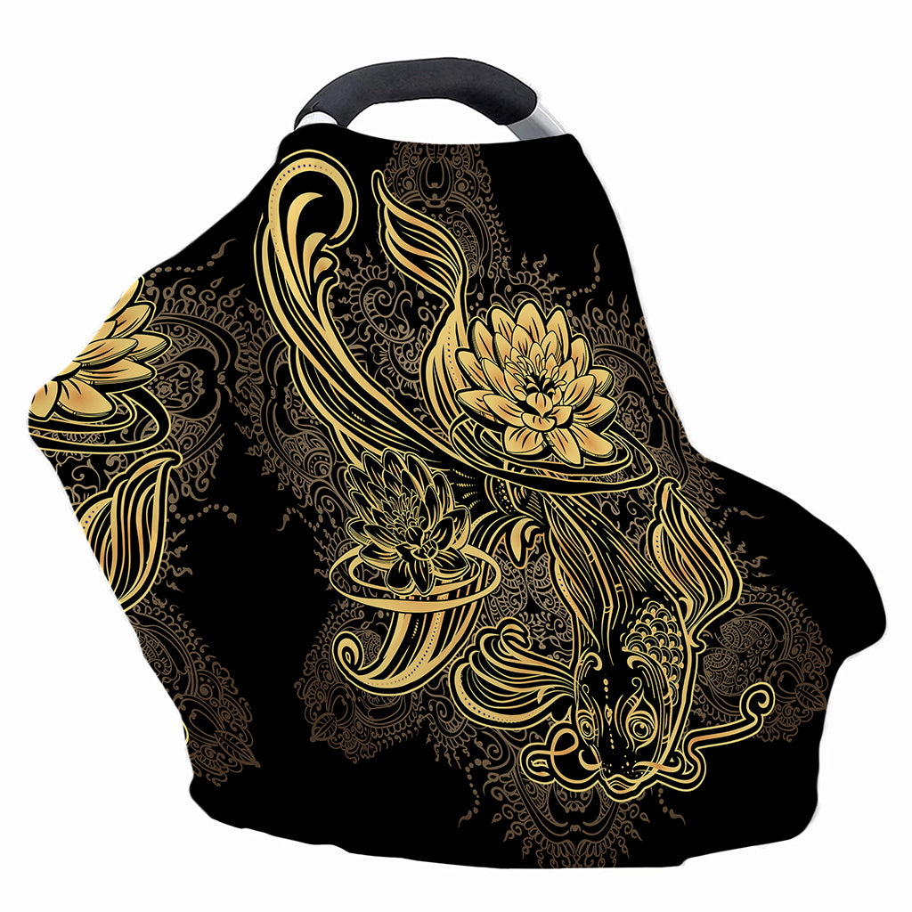 Golden Spiritual Koi Carp Print Baby Seat Cover