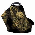 Golden Spiritual Koi Carp Print Baby Seat Cover
