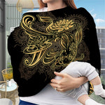 Golden Spiritual Koi Carp Print Baby Seat Cover