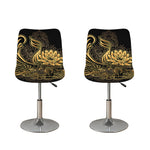 Golden Spiritual Koi Carp Print Bar Stool Covers