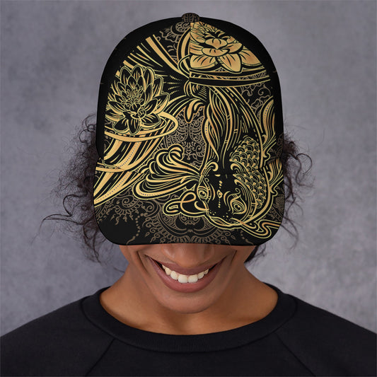 Golden Spiritual Koi Carp Print Baseball Cap
