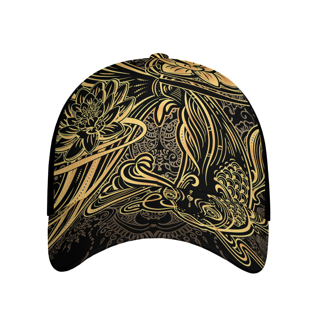 Golden Spiritual Koi Carp Print Baseball Cap