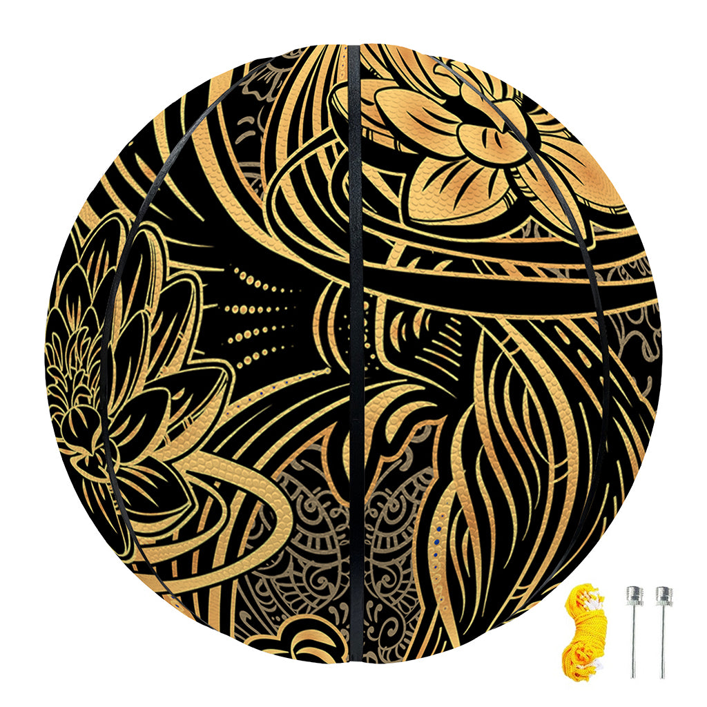 Golden Spiritual Koi Carp Print Basketball