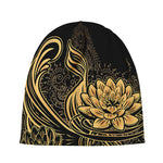 Golden Spiritual Koi Carp Print Beanie