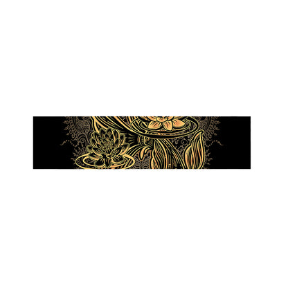 Golden Spiritual Koi Carp Print Bed Runner