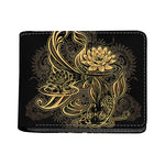 Golden Spiritual Koi Carp Print Bifold Wallet