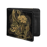 Golden Spiritual Koi Carp Print Bifold Wallet