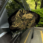 Golden Spiritual Koi Carp Print Car Side Mirror Covers